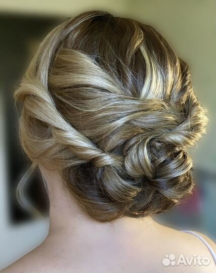 Прическа укладка локоны макияж