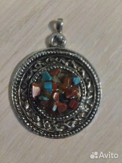Кулон, медальон, подвеска с натуральными камнями