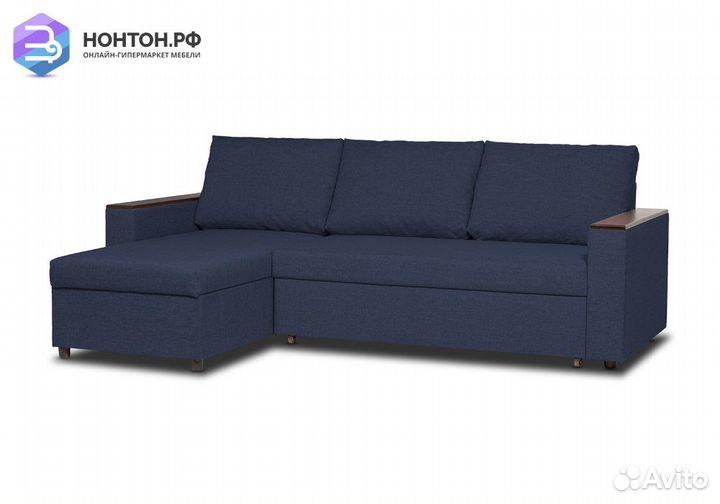Диван угловой дельфин Тайлер синий