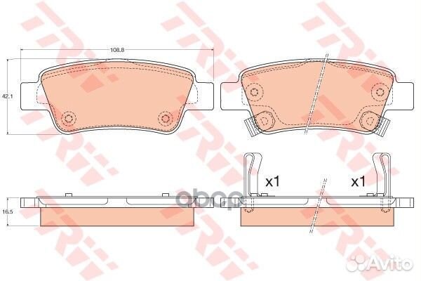 GDB3576 колодки дисковые задние Honda CR-V IV