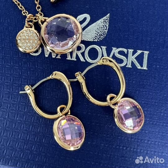 Swarovski комплект розовый