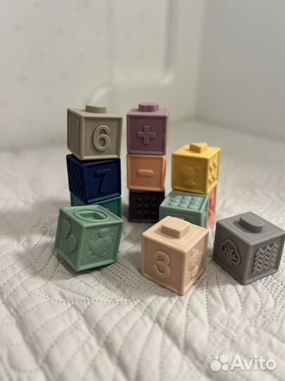 Кубики тактильные детские силиконовые