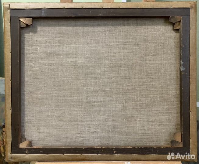 Станинная, антикварная картина холст масло