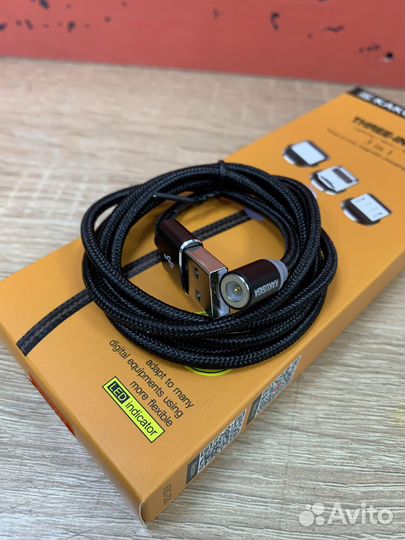 Магнитный кабель 3 в 1 Lighting Type-C Micro USB