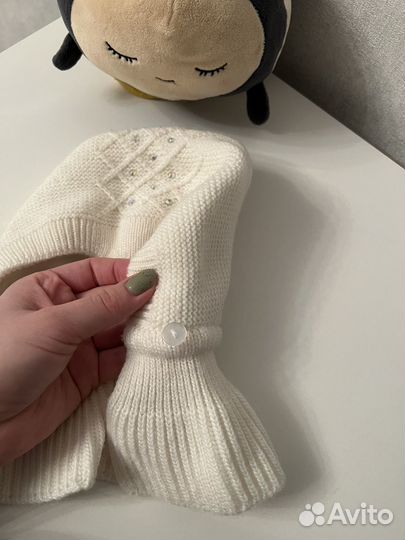 Шапка шлем на осень для девочки демисезон 44-46