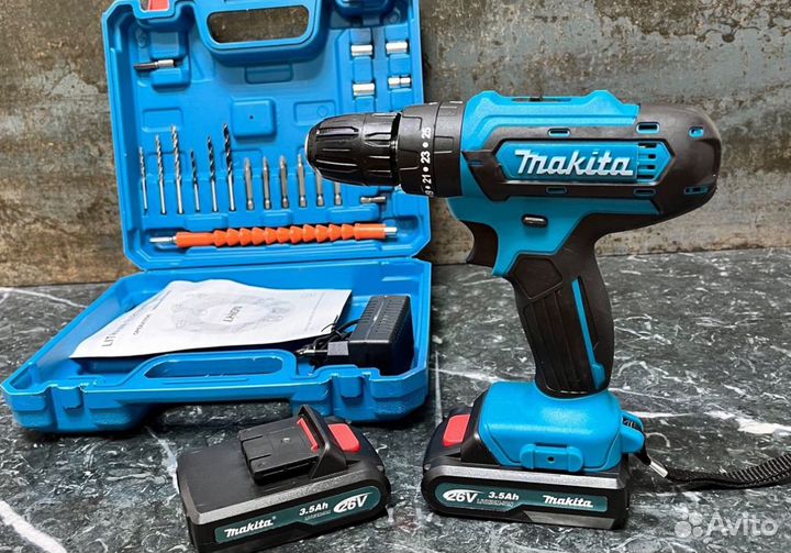 Аккумуляторная дрель шуруповерт makita 26V