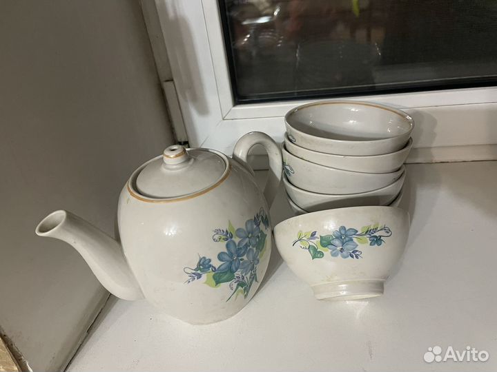 Сервиз чайник с пиалами