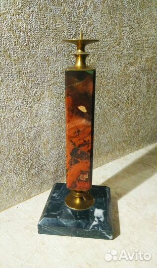 Натуральный камень яшма подсвечник