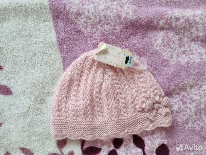 Шапка для девочки р-р 3-6 мес