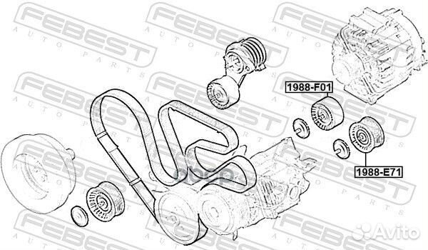 Ролик обводной BMW F01/F02/E71 08 1988E71 Febest