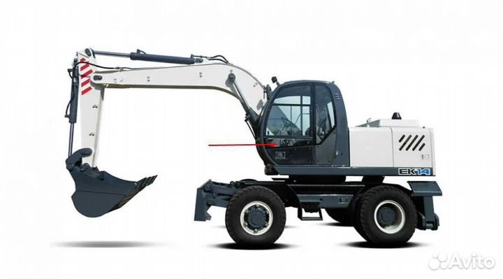 Стекло двери нижнее на экскаватор Твэкс ек ет