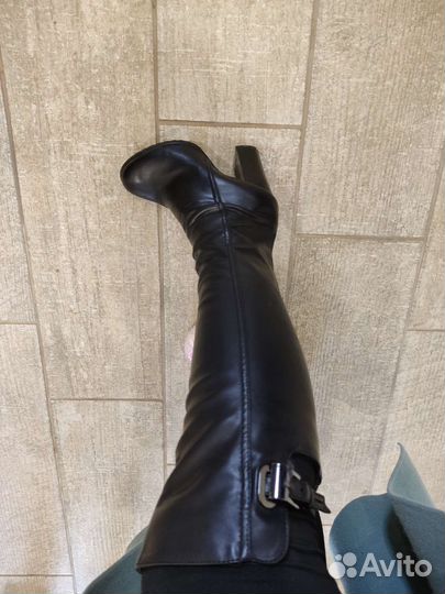 Сапоги высокие ботфорты, размер 35