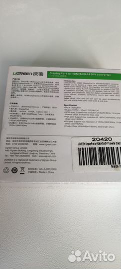 Переходник Ugreen MD114 Mini DisplayPort to hdmi/V