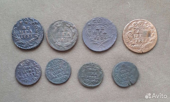 Полушка, денга 18в