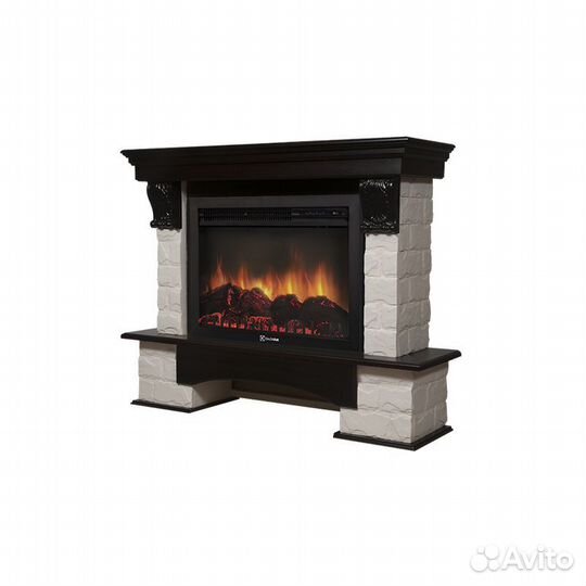 Портал Firelight Forte 30S камень белый, шпон темн