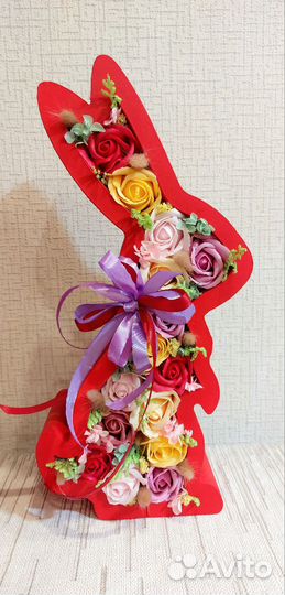 Букет из мыльных роз и сухоцветов