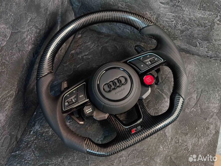 Руль Audi RS карбон+доп кнопки