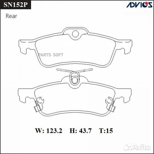 Advics SN152P Дисковые тормозные колодки advics