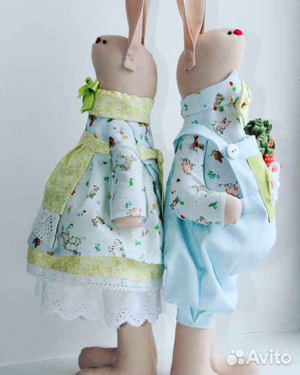 Текстильные зайчики. Пасхальный декор