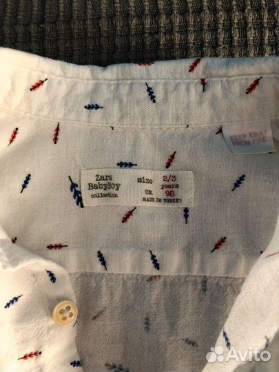Рубашка zara детская на мальчика 98