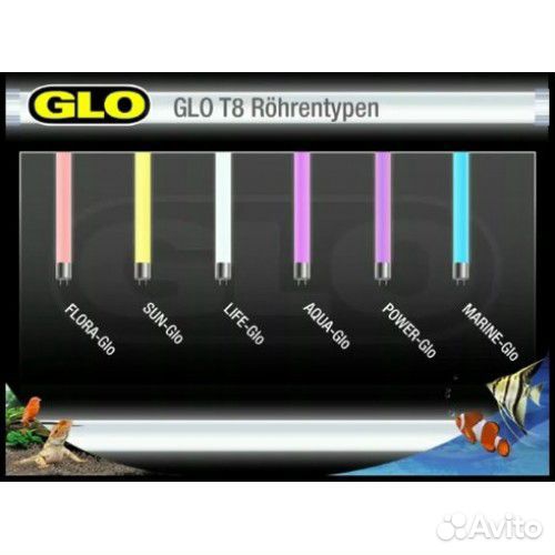 Лампа Aqua Glo T8 14Вт 38см. А1581