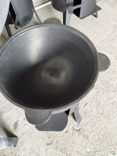 Казан чугунный узбекский 10 л + Печ с дымоходом
