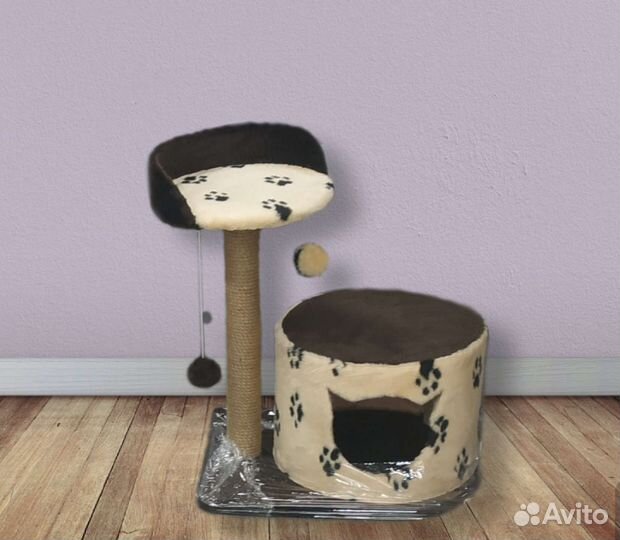 Когтеточка с домиком для кошек Луиза