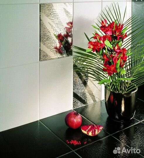Плитка декор зеркальный kerama marazzi Варан черны