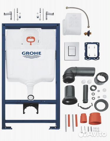 Инсталляция Grohe и унитаз с гигиеническим душем