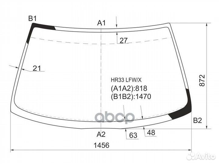 Стекло лобовое (4D SED) Nissan Skyline 93-98