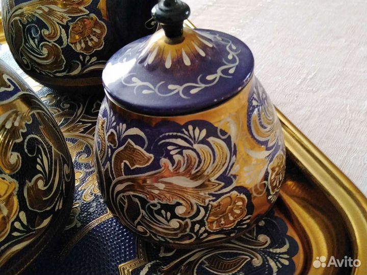 Набор для интерьера, сервиз, ваза кобальт