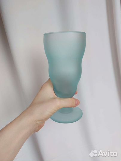 Большие бокалы матовое стекло винтаж США