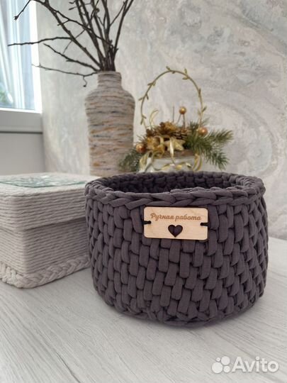 Вязанные корзинки