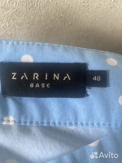 Голубая юбка в горошек zarina 48