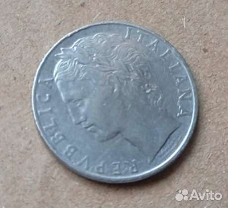 Монета 100 лир 1956 г