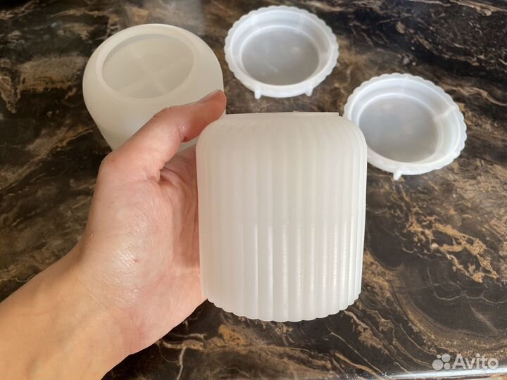 Силиконовые формы Стакан с крышкой для гипса
