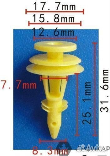 Крепёж автомобильный, пистон, клипса Chrysler, Jee