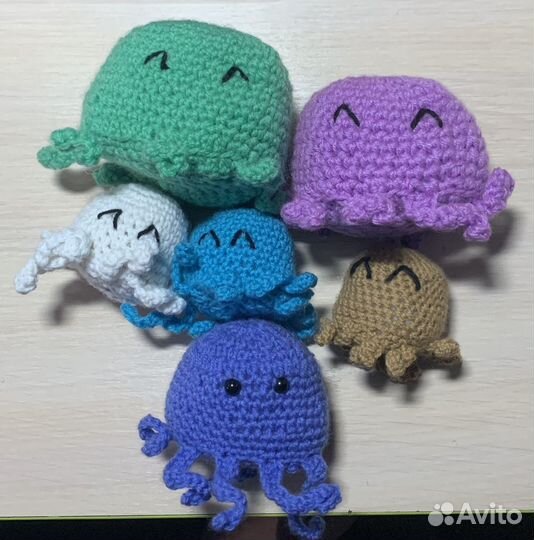 Вязаные игрушки(осьминожки и мышки)