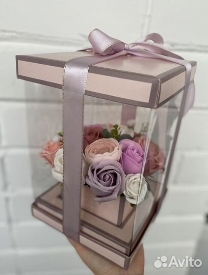 Мыльные розы в коробке