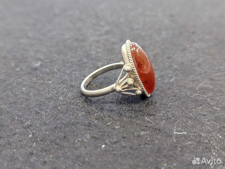 Кольцо мельхиоровое под янтарь размер 17
