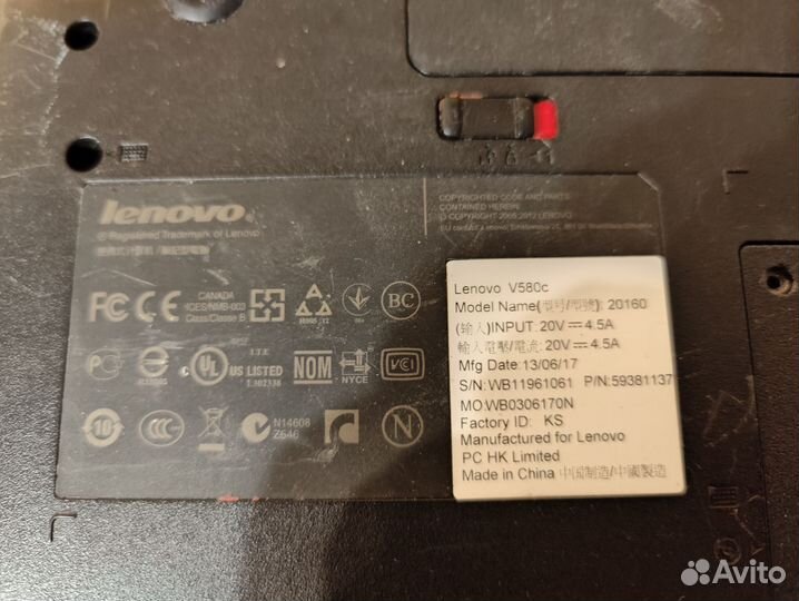 Ноутбук lenovo v580c