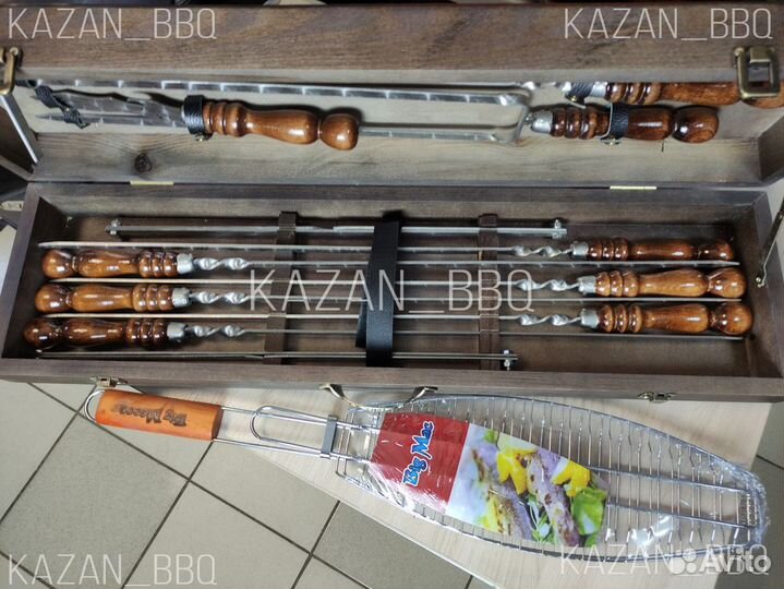 Шампуры в деревянном кейсе