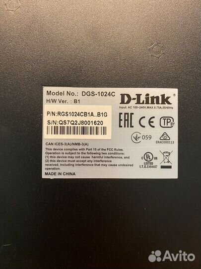 Коммутатор D-link DGS-1024C