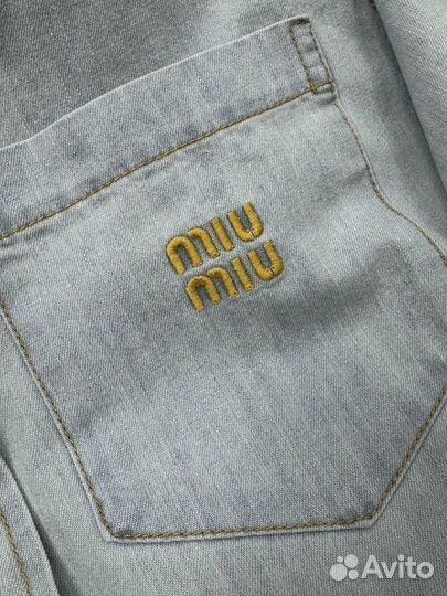 Джинсовая рубашка miu miu