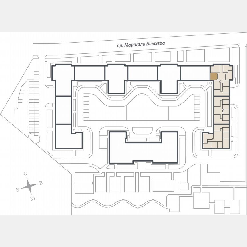 1-к. квартира, 43,8 м², 10/17 эт.