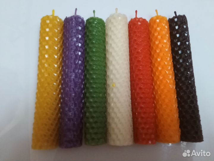 Свечи из цветной медовой вощины-ручная работа