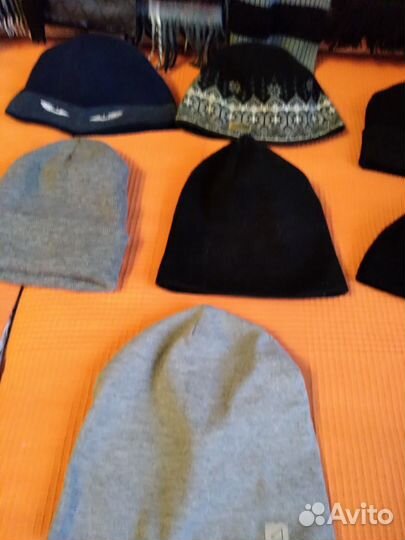 Шапки, шарфы мужские, зима, весна-осень