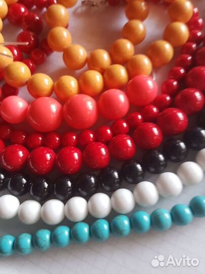 Для рукоделия, бусины из прессованного камня