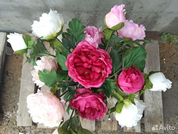 Букет пионы искусственные