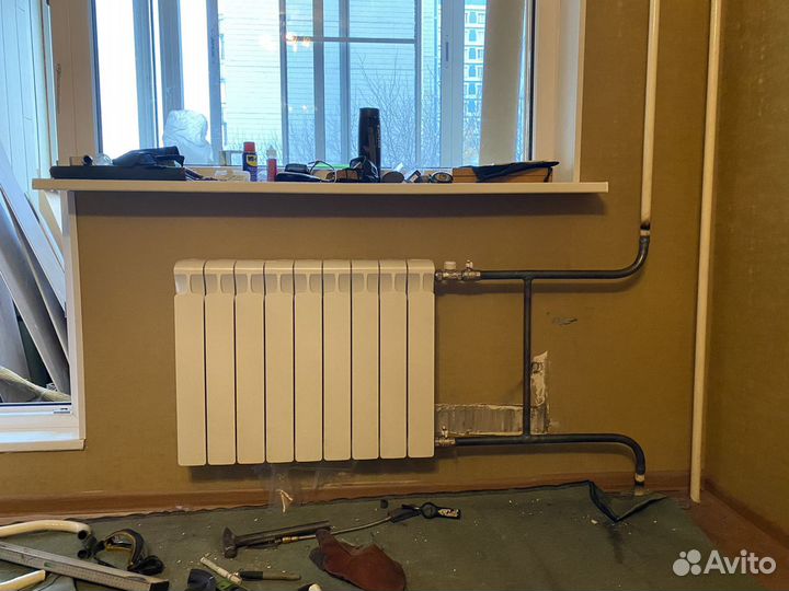 Замена батарей отопления газосварка+трубогиб
